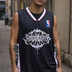 Sudden death Black Sleeveless Graphic Jersey size XL